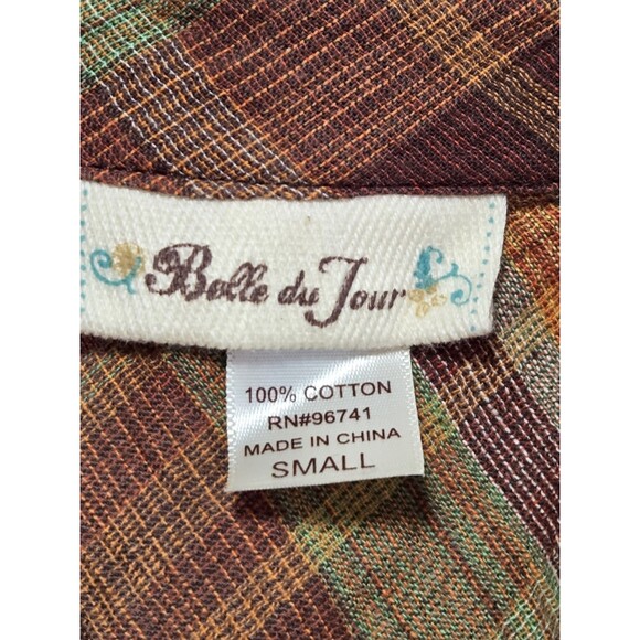 VTG Y2K Plaid Sleeveless Romper Drop Waist Shirt Dress Style Indie Grunge 2000s - Picture 11 of 13